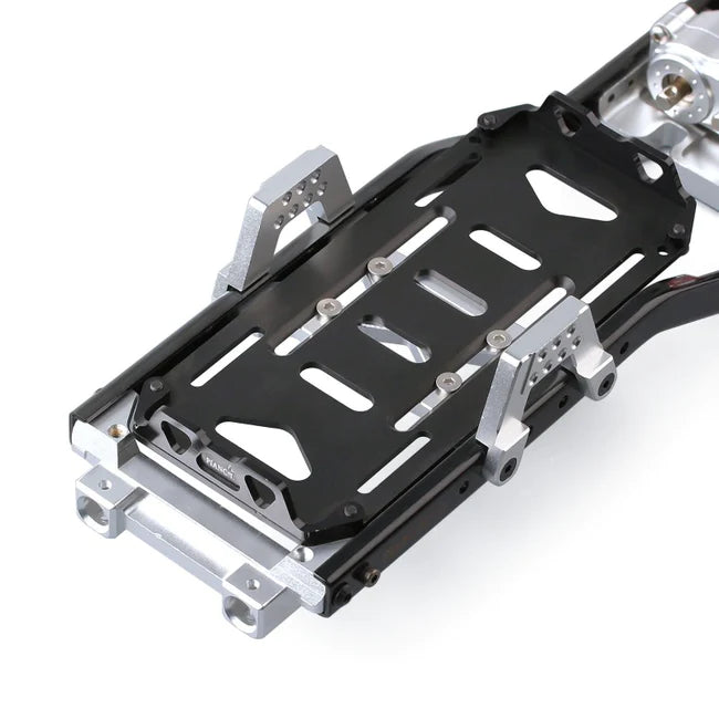 INJORA 313mm Wheelbase Metal Chassis Frame with Prefixal Shiftable Gearbox for SCX10 II 90046