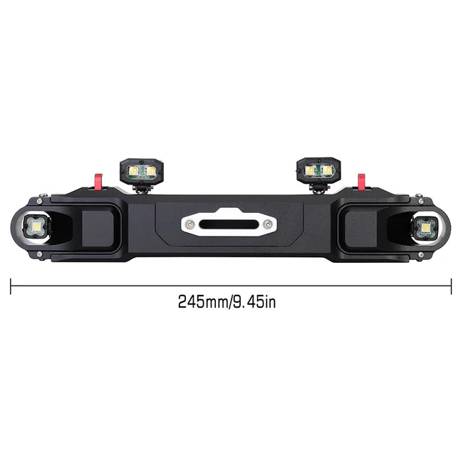 INJORA Metal Front Rear Bumpers with Spotlight for 1/6 SCX6 Jeep Wrangler Trail Honcho