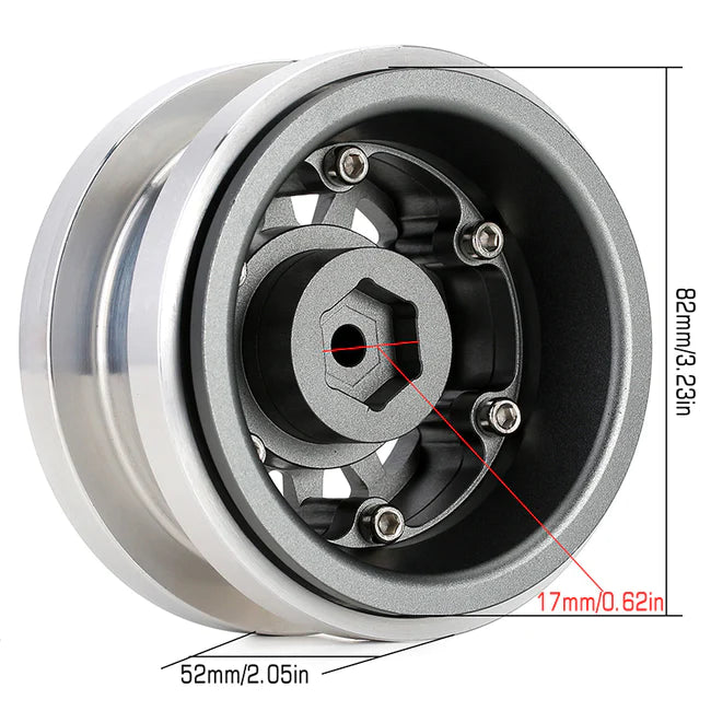 INJORA 2/4PCS 2.9" CNC Aluminum Beadlock Wheel Rims for 1/6 SCX6