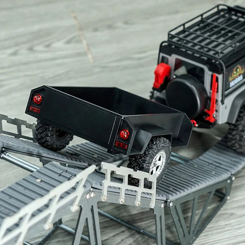 INJORA Utility Trailer With Hitch And Storage Boxes For 1/18 TRX4M