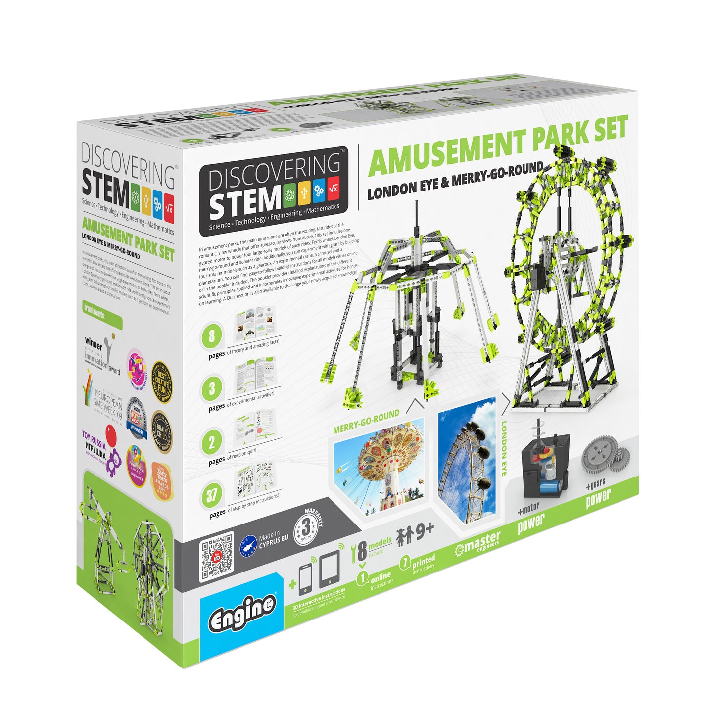 ENGINO - DISCOVERING STEM - AMUSEMENT PARK SET - LONDON EYE AND FERRIS WHEEL