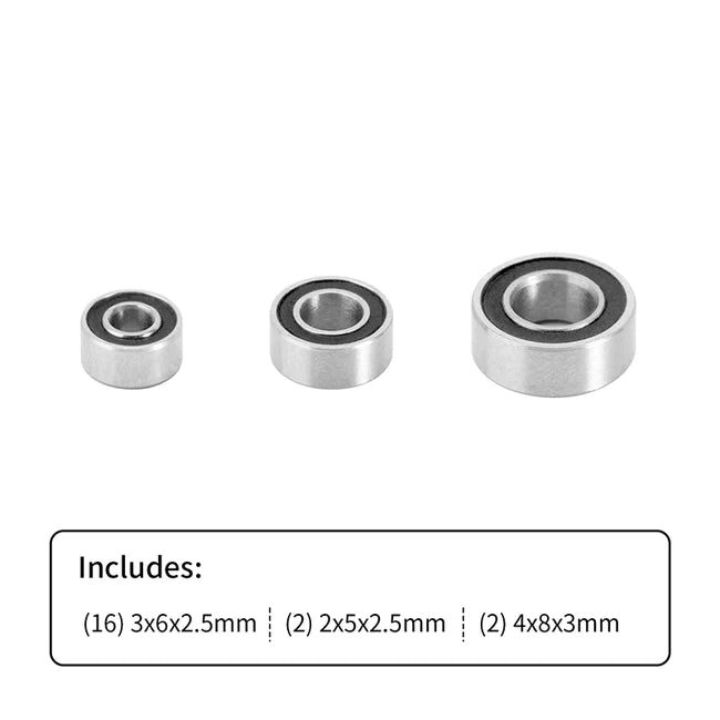 INJORA Sealed Steel Bearing Kit (24 pcs) for 1/24 FMS FCX24