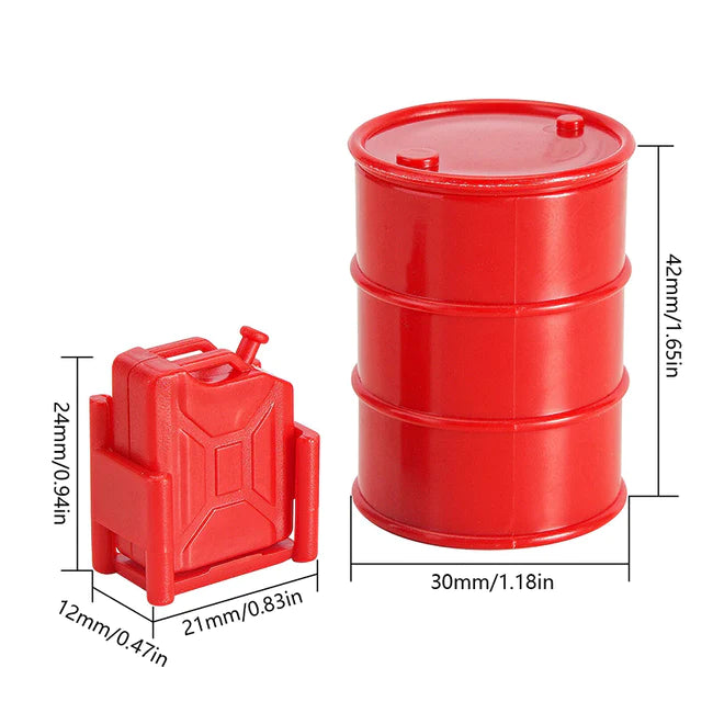 INJORA Mini Plastic Fuel Tank Oil Drum Simulation Decoration For 1/24 1/18 RC Crawlers