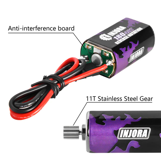 INJORA 180 PRO Brushed 48T Purple Motor with Steel Pinion for 1/18 TRX4M (INM11-48T)