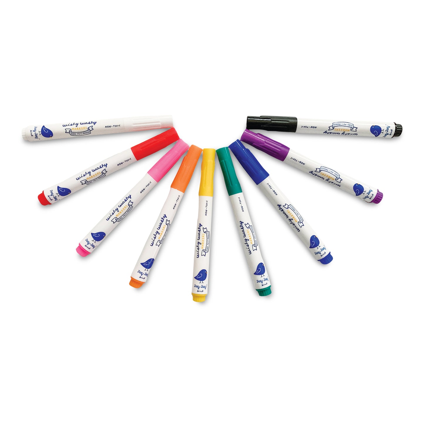 JAQ JAQ BIRD - WISHY WASHY MARKERS 9PK