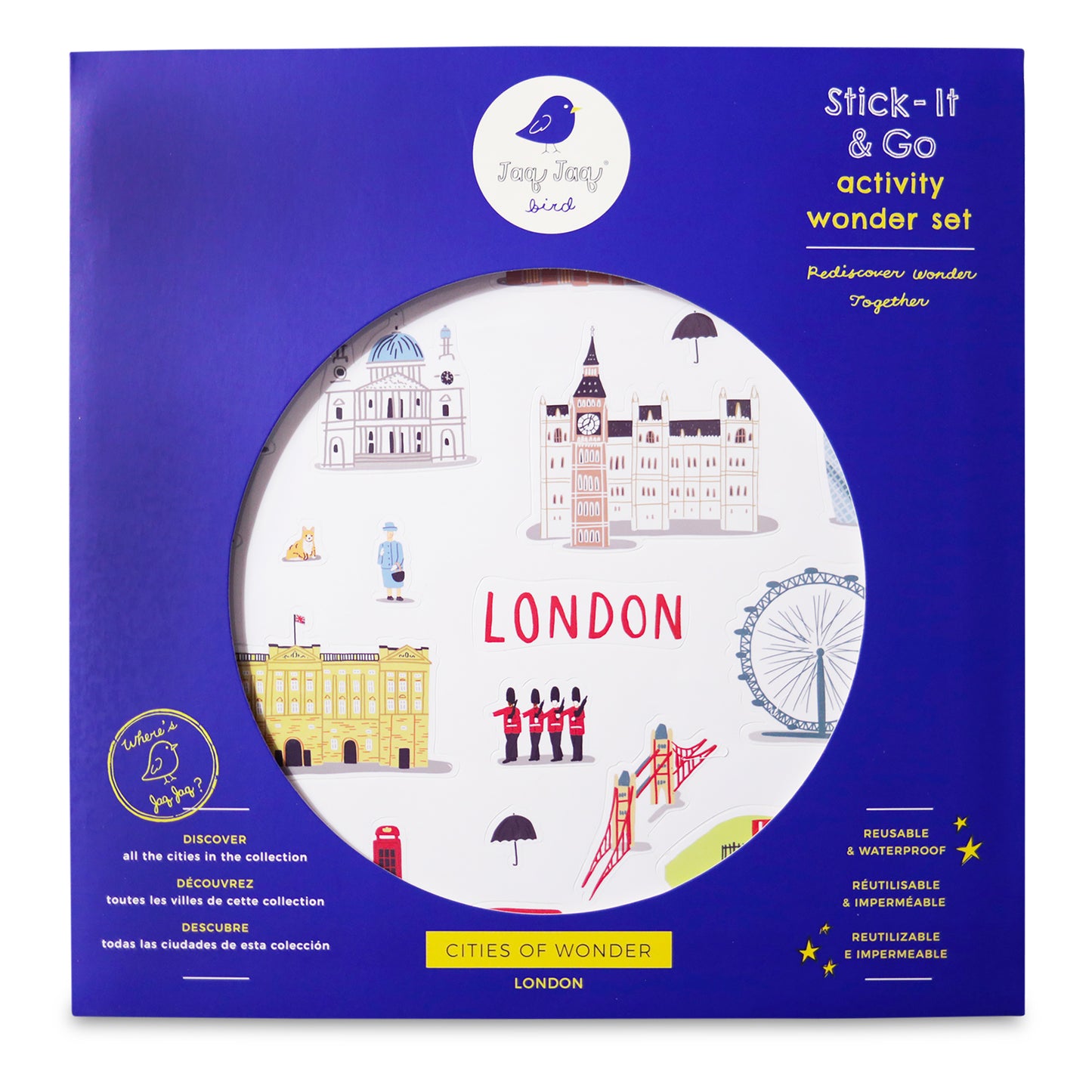 JAQ JAQ BIRD - CITIES OF WONDER STICK IT & GO ACTIVITY SET - LONDON