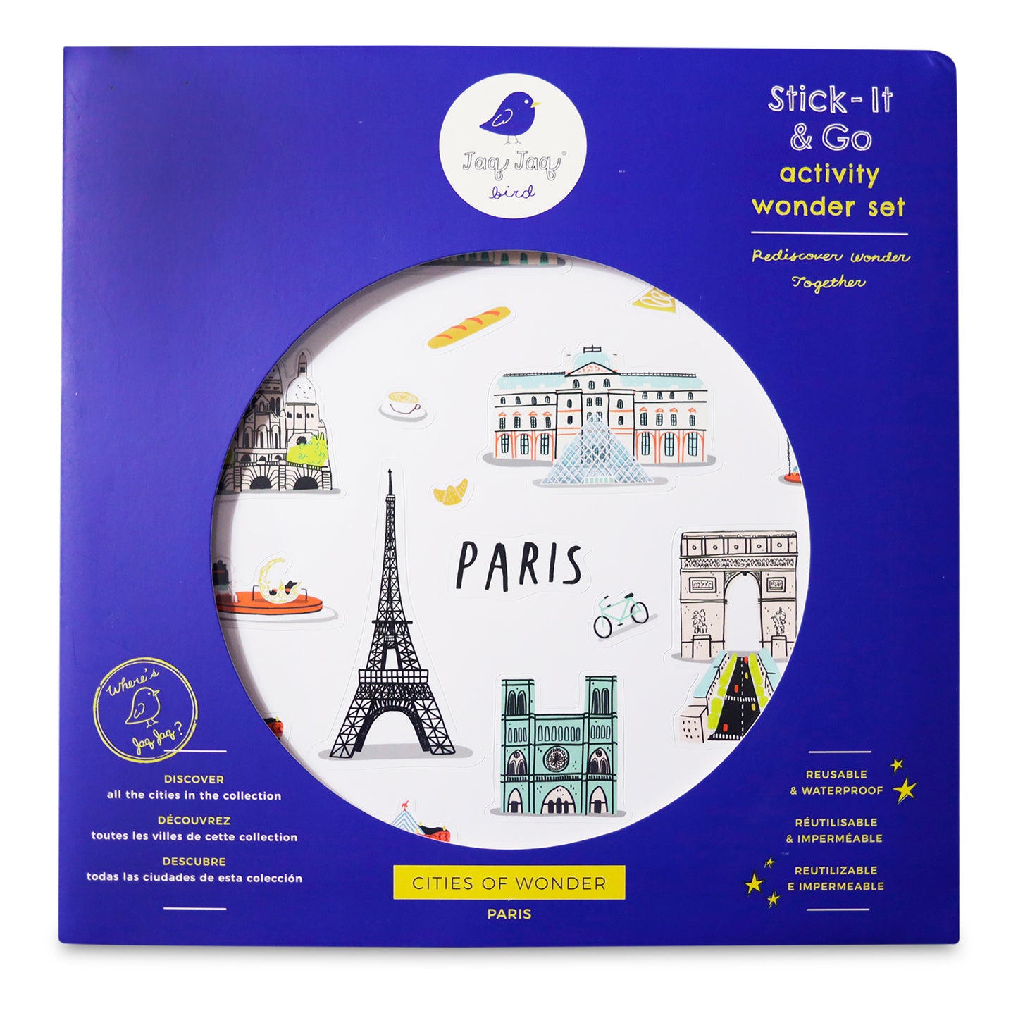 JAQ JAQ BIRD - CITIES OF WONDER STICK IT & GO ACTIVITY SET - PARIS