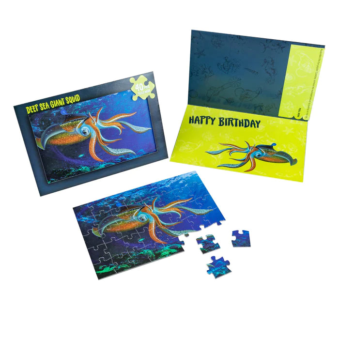 Jigsaw Card Birthday Card Giant Squid