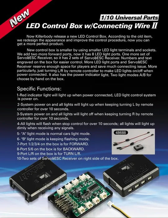 Led Control Box Output KILLERBODY LED CONTROL BOX WITH CONNECTING WIRE – Outback Hobbies