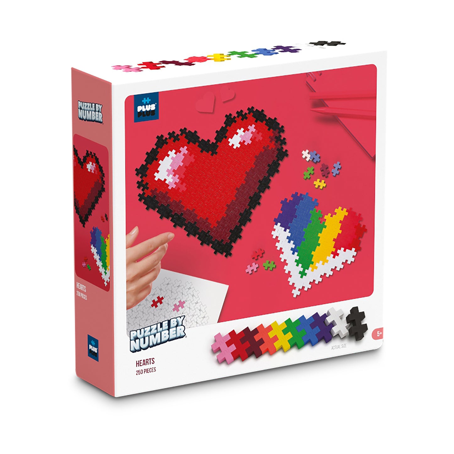 PLUS-PLUS - PUZZLE BY NUMBER - HEARTS 250PCS