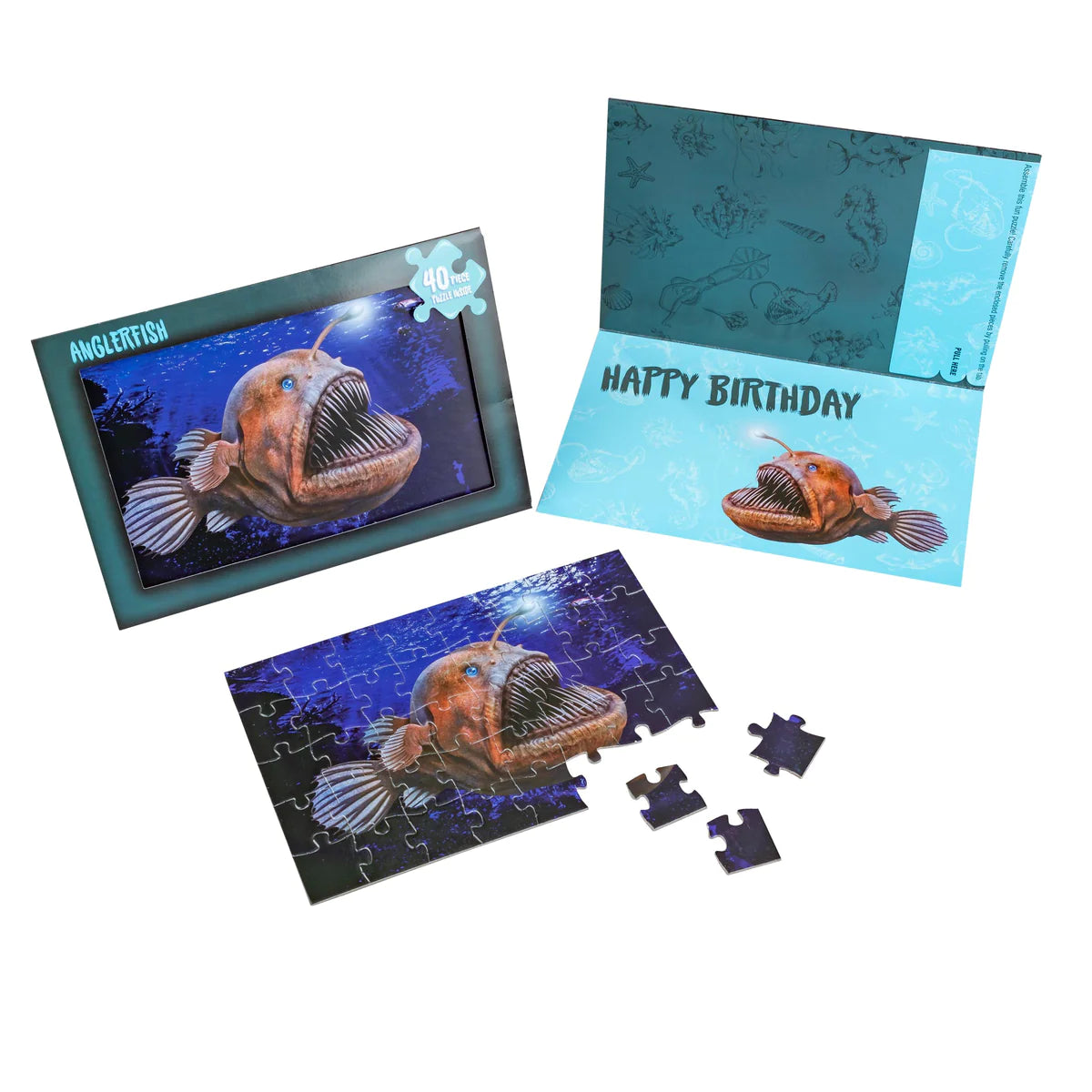 Jigsaw Card Birthday Card Angler Fish