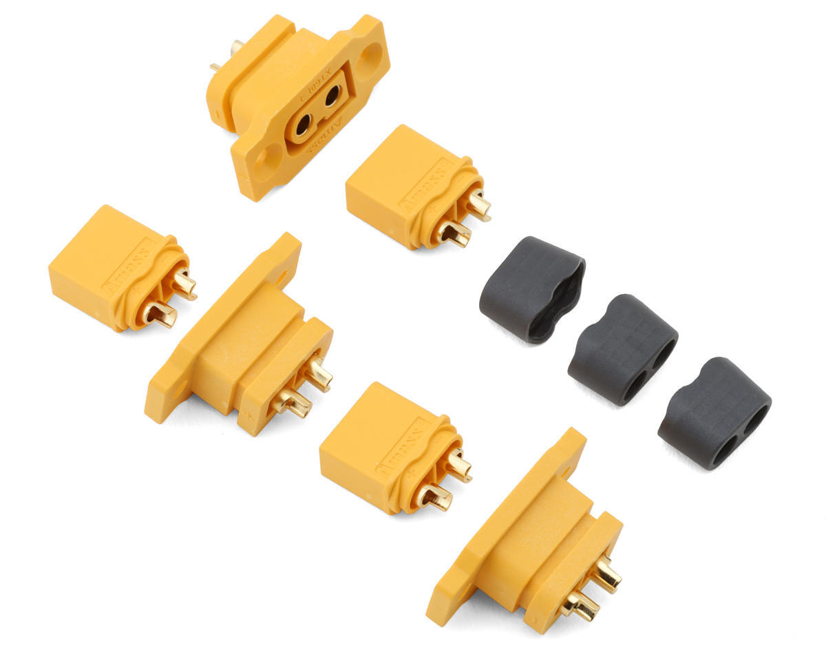 XT60EF + XT60H mountable connector set Amass® with wire covers 3 male ...