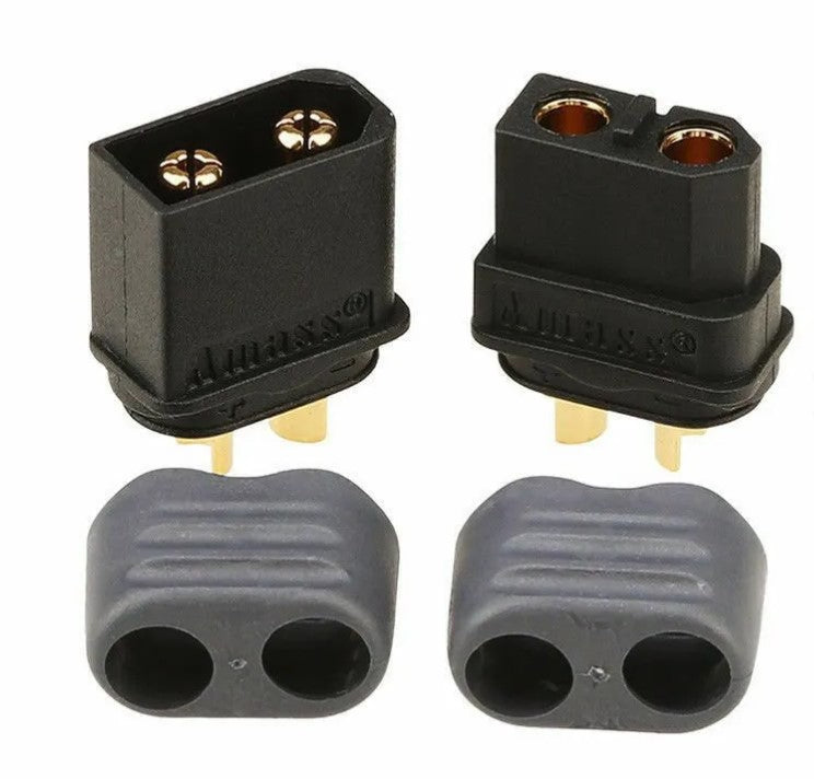 XT60H Connector set Amass® with wire covers 3 male - 3 female black