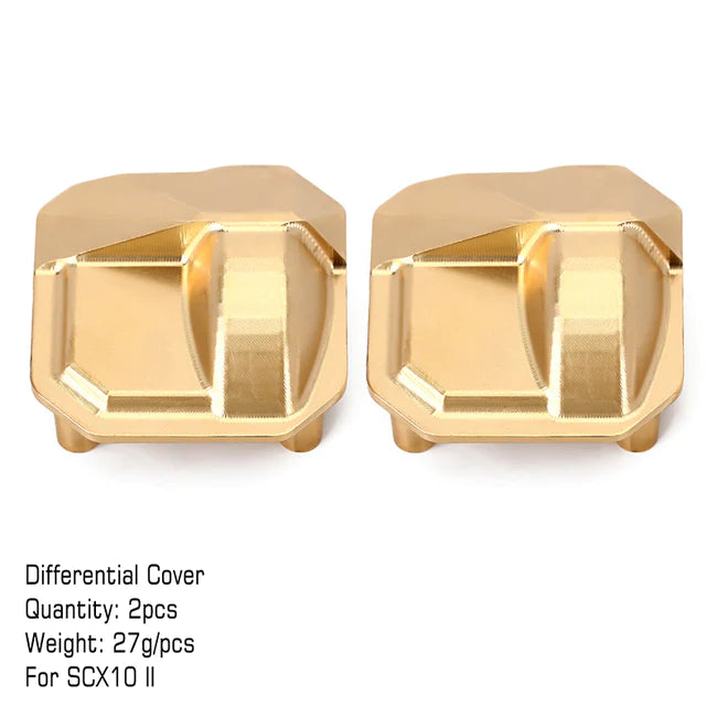 INJORA 2PCS Brass AR44 Differential Axle Covers for Axial SCX10 II 90046