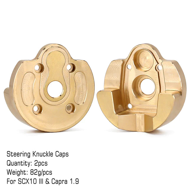 INJORA Heavy Duty Brass Portal Steering Knuckle A for Axial SCX10 III Capra 1.9