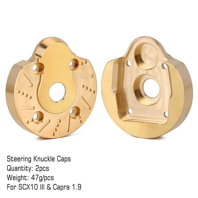 INJORA Heavy Duty Brass Portal Steering Knuckle A for Axial SCX10 III Capra 1.9