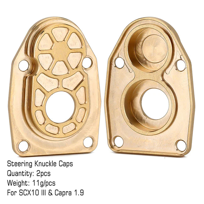 INJORA Heavy Duty Brass Portal Steering Knuckle A for Axial SCX10 III Capra 1.9