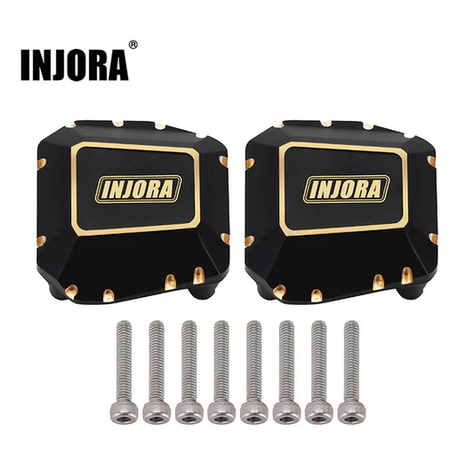 INJORA 38g Black Brass Diff Covers for 1/10 SCX10 PRO SCX10 III