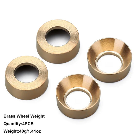 INJORA 4PCS 10g/pcs Brass Wheel Weights for Original Axial SCX24 wheels