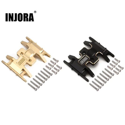INJORA Black Brass Skid Plate Gearbox Transmission Mount for Axial SCX24