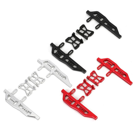 INJORA 2PCS CNC Aluminum Rock Sliders Side Pedal Black/Red/Silver for Axial SCX24