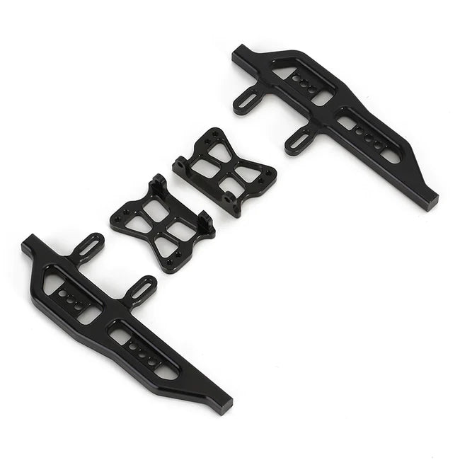 INJORA 2PCS CNC Aluminum Rock Sliders Side Pedal Black/Red/Silver for Axial SCX24