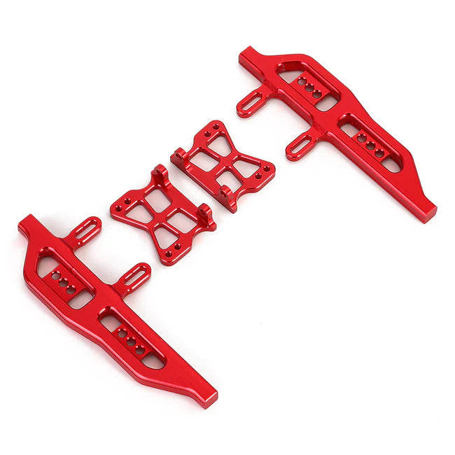 INJORA 2PCS CNC Aluminum Rock Sliders Side Pedal Black/Red/Silver for Axial SCX24