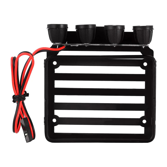 INJORA Luggage Carrier Roof Rack With Round/Square Spotlights For Axial SCX24 Jeep Gladiator