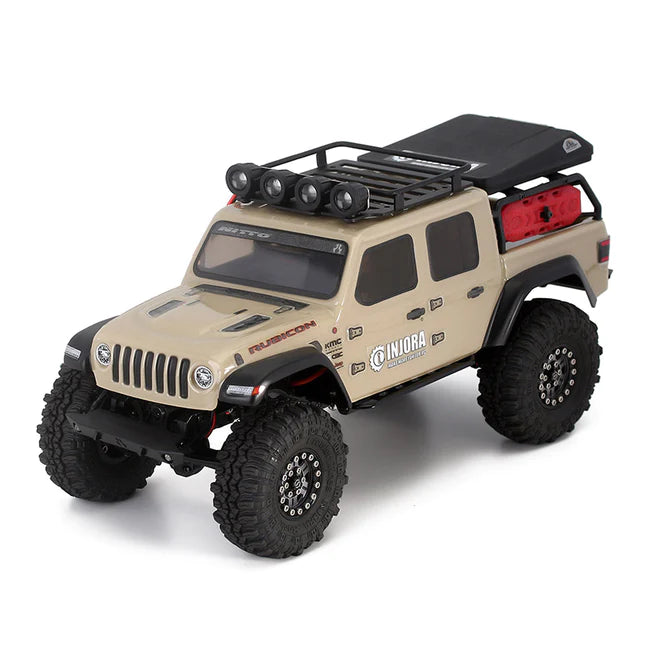 INJORA Luggage Carrier Roof Rack With Round/Square Spotlights For Axial SCX24 Jeep Gladiator