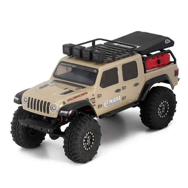 INJORA Luggage Carrier Roof Rack With Round/Square Spotlights For Axial SCX24 Jeep Gladiator