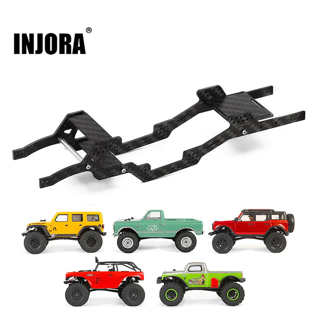 INJORA LCG Carbon Fiber Chassis Kit 6º Angled Frame for SCX24 C10 JLU Deadbolt B17 Bronco Chassis kit