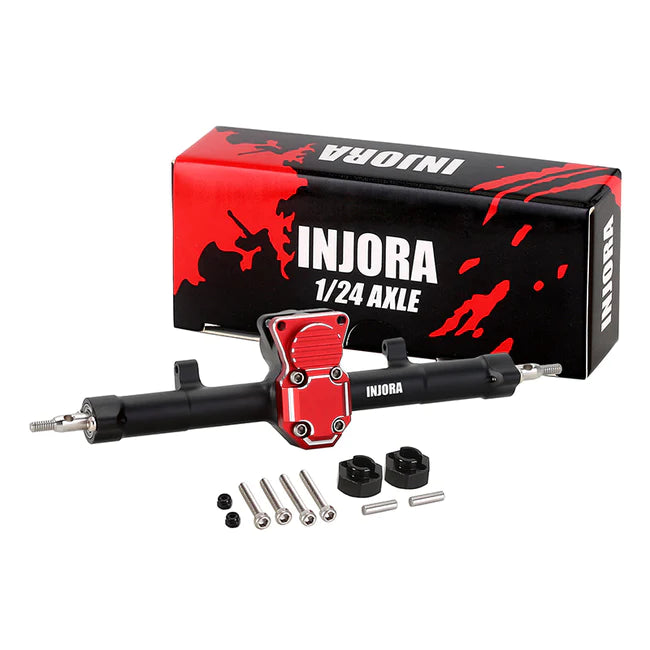 INJORA Black Aluminum Front Rear Axles Set for Axial SCX24