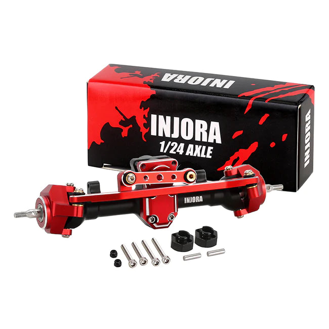 INJORA Black Aluminum Front Rear Axles Set for Axial SCX24