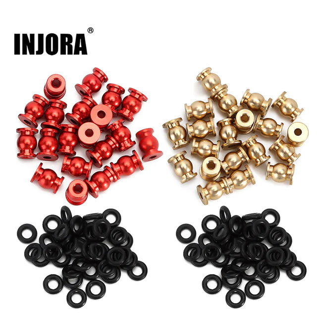 INJORA 20PCS Aluminum / Brass Joint Balls Pivot Balls with O-rings For INJORA SCX24 Shock Links