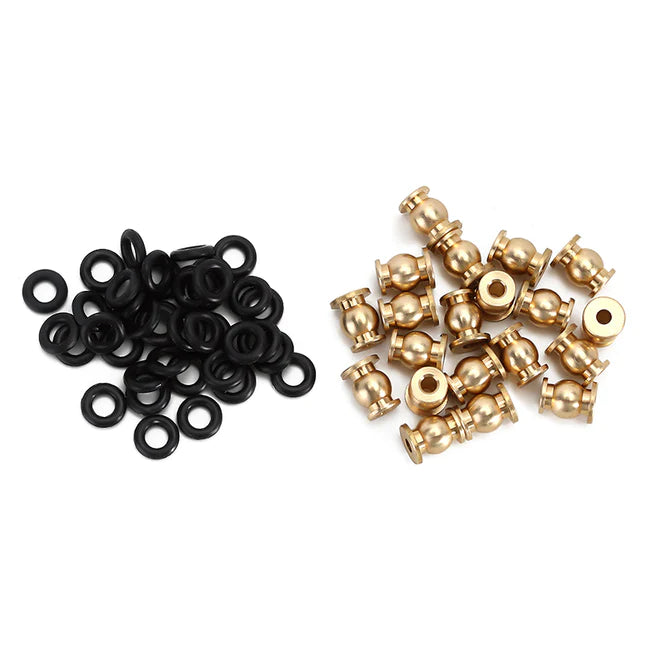 INJORA 20PCS Aluminum / Brass Joint Balls Pivot Balls with O-rings For INJORA SCX24 Shock Links