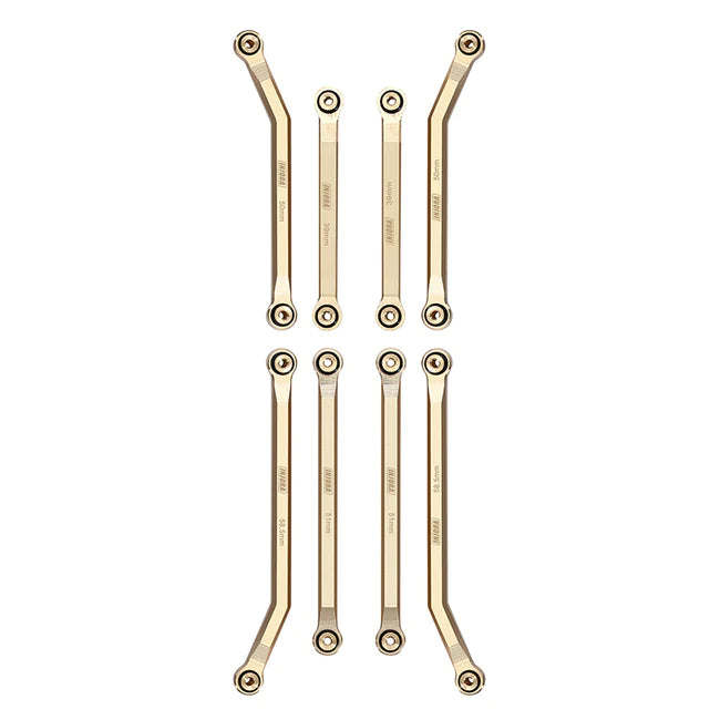 INJORA 8PCS 37g Heavy Brass High Clearance Chassis 4 Links Set for Axial SCX24 C10 Jeep Wrangler Bronco