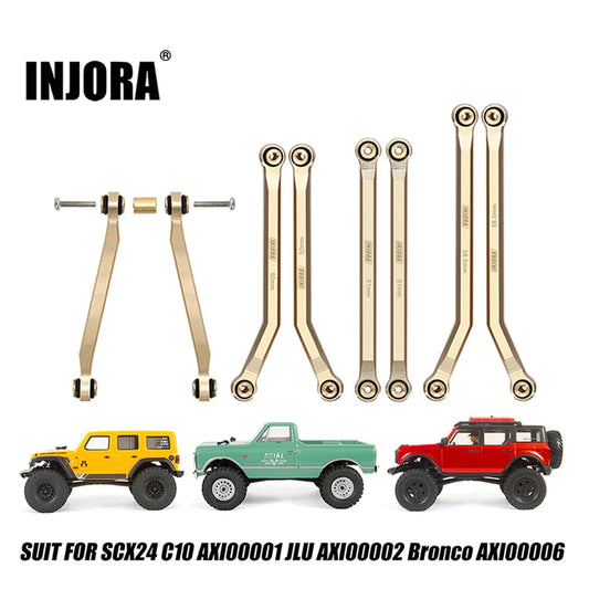 Enlaces De Chasis Aluminio CNC INJORA Para Axial SCX24 LWB 133.7mm - Mayor Espacio, Color Gris