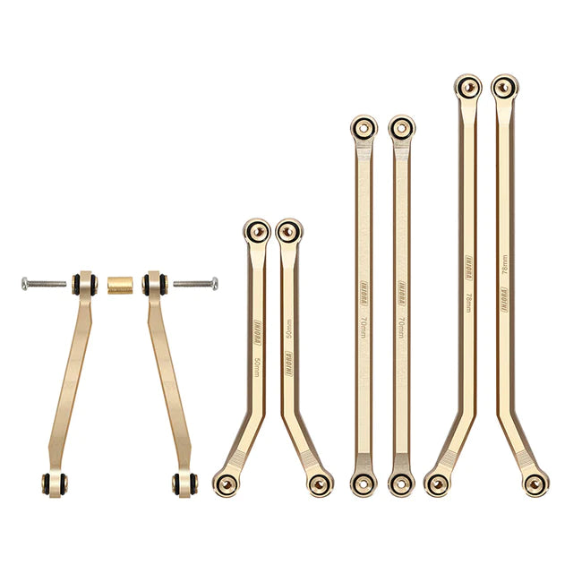 INJORA 8PCS 43g Heavy Brass High Clearance Chassis 4 Links Set for Axial SCX24 Jeep Gladiator