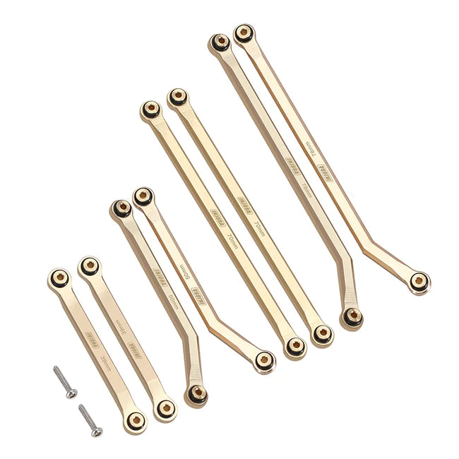 INJORA 8PCS 43g Heavy Brass High Clearance Chassis 4 Links Set for Axial SCX24 Jeep Gladiator