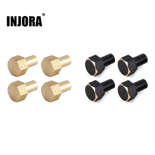 INJORA 4PCS Black Brass Wheel Hex for Axial SCX24 4 or 8PCE