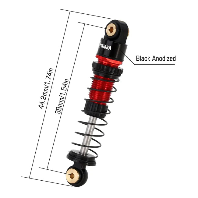 INJORA 39mm Aluminum Threaded Oil Filled Shocks for Axial SCX24