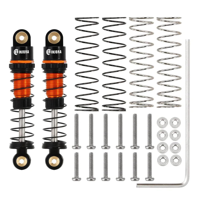 INJORA 39mm Aluminum Threaded Oil Filled Shocks for Axial SCX24