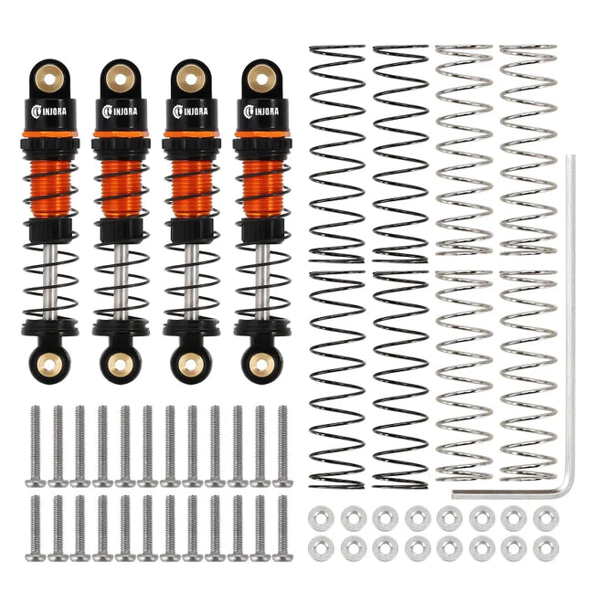 INJORA 39mm Aluminum Threaded Oil Filled Shocks for Axial SCX24