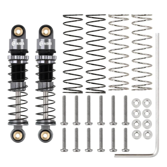 INJORA 39mm Aluminum Threaded Oil Filled Shocks for Axial SCX24