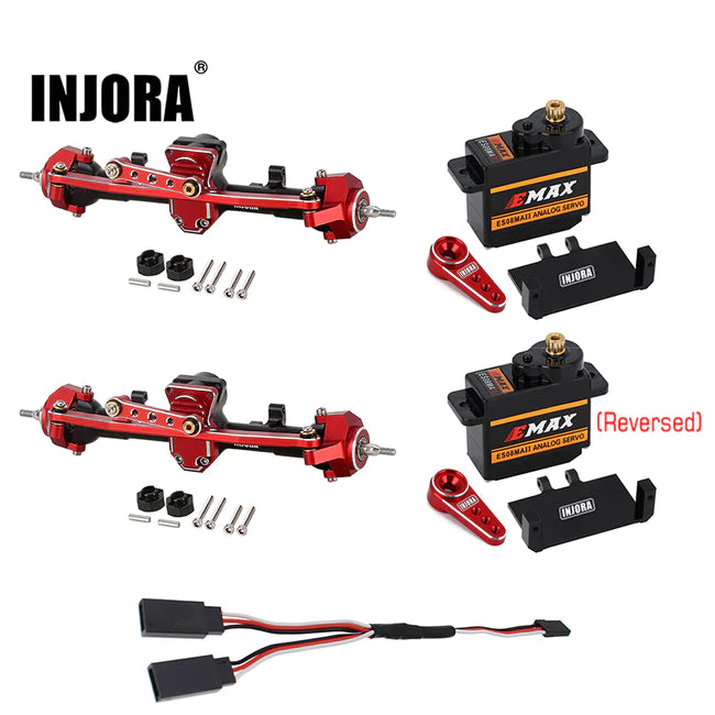 INJORA 4 Wheel Steering Kit 4WS Conversion Mod Upgrade Part for Axial SCX24