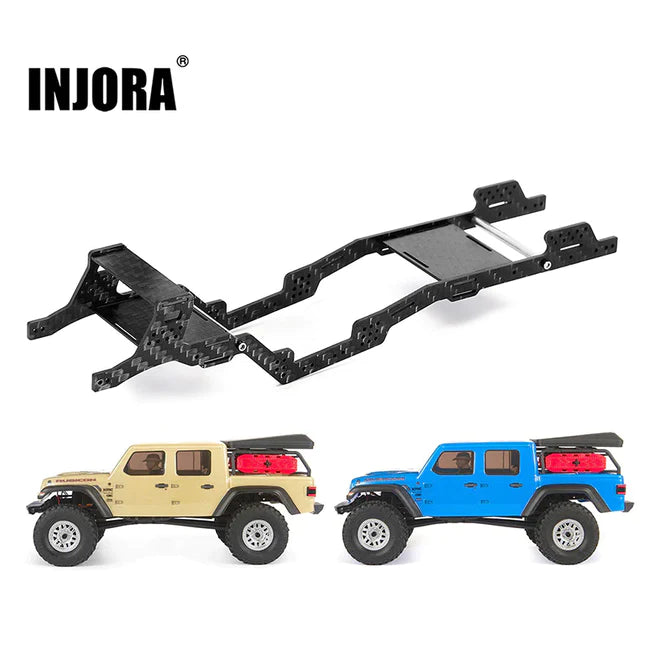 INJORA LCG Carbon Fiber Chassis Kit 6º Angled Frame for SCX24 Jeep Gladiator