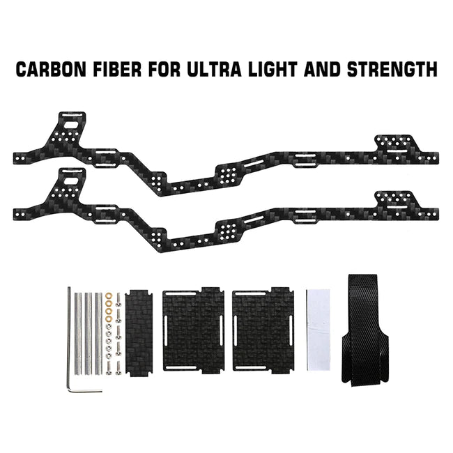 INJORA LCG Carbon Fiber Chassis Kit 6º Angled Frame for SCX24 Jeep Gladiator