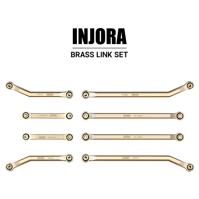 INJORA 8PCS 36g Heavy Brass High Clearance Chassis 4 Links Set for Axial SCX24 Deadbolt Betty