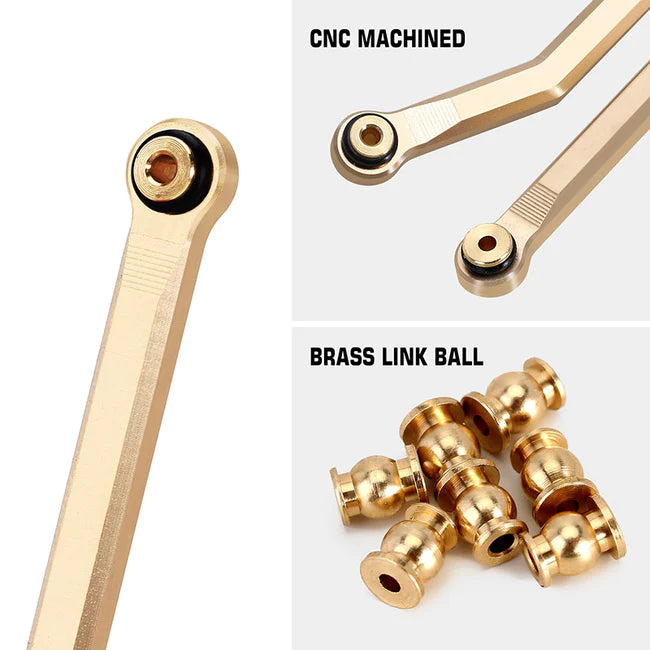 INJORA 8PCS 36g Heavy Brass High Clearance Chassis 4 Links Set for Axial SCX24 Deadbolt Betty