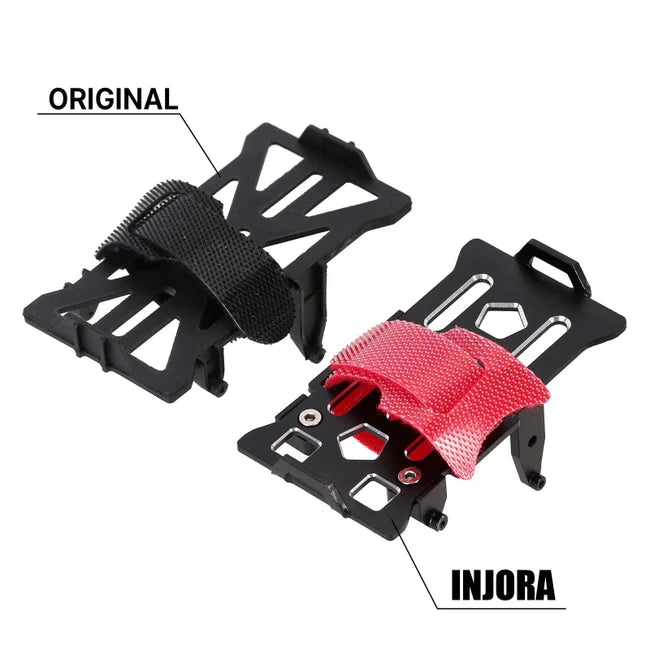 INJORA CNC Aluminum Battery Holder Tray Set with Straps for SCX24